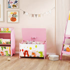 Qaba - Boîte à jouets, coffre de rangement pour enfants avec couvercle, charnières de sécurité et poignées encastrées, organisateur de jouets - rose-Idéal pour une utilisation dans différents espaces  
