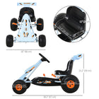 Aosom - voiture à pédales go-kart pour enfants style mignon - bleu clair-Kart léger et portable, facile à transporter partout où vous allez, idéal pour les activités intérieures et extérieures 
