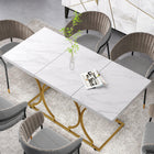 HOMCOM - Table à manger 59 po pour cuisine et salle à manger - blanc-Le panneau de particules revêtu de mélamine offre une surface robuste et facile à nettoyer 