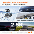 Vantrue - Caméra embarquée N4 Pro S 4K à 3 canaux 4K 1080P 2,5K avant, intérieur et arrière avec carte SD de 64 Go-Caméra arrière améliorée avec capteur starvis 2 imx662 enregistrant jusqu à résolution 2.5k pour images arrière détaillées