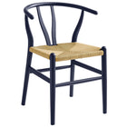 Modway - Amish 32" Chaise d’accent pour salle à manger - Bleu Minuit-Chaise à manger en bois d’orme