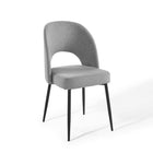 Modway - Rouse Tissu rembourré Fauteuil d’appoint de salle à manger Ensemble de 2 - Noir Gris clair-Rembourrage en mousse dense