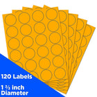 JAM Paper Sceaux autocollants ronds, 1 2/3 po dia., orange néon, 120/paquet-Orange néon