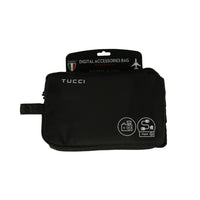 Valise de voyage TUCCI Italie Sac d’accessoires numériques - Noir-Design élégant et compact - parfait pour les déplacements organisés et les trajets quotidiens