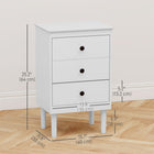 HOMCOM - Tables de nuit avec poignées rondes pour chambre à coucher - blanc - lot de 2-Sangles anti-basculement pour fixer solidement chaque tiroir au mur 