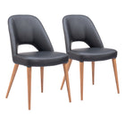 Zuo - Leith Chaise de salle à manger - Noir - Ensemble de 2-Aucun assemblage requis
