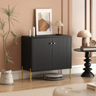 HOMCOM - Buffet moderne 31,5 po L avec portes cannelées - noir-Le buffet polyvalent peut être utilisé comme meuble d'appoint, meuble de rangement de cuisine, meuble pour bar à café ou meuble d'entrée 