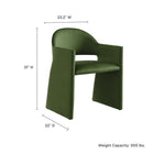 Modway - Talia Performance Velvet Fauteuil à manger - Vert mousse-Cadre en bois courbé