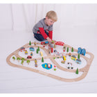 Bigjigs Toys - Coffret de train Ville et Campagne-Le choix parfait pour démarrer ou étendre un réseau ferroviaire en bois