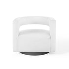 Modway - Spin Coupe Performance Velvet Fauteuil pivotant - Blanc-Capacité du poids de la chaise : 300 lb