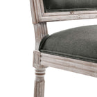 Modway - Court Vintage français Tissu rembourré Fauteuil d’appoint de salle à manger - Gris naturel-8