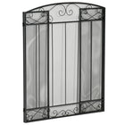 HOMCOM - Pare-étincelles pliant de foyer à 3 panneaux avec treillis métallique à motif de vigne, noir-Le motif de vigne ajoute de l'élégance à votre salon 