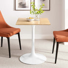 Modway - Lippa 24 po Carré Bois Table à manger, Blanc Naturel-Bords biseautés
