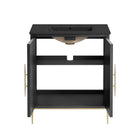 Modway - Awaken 30" Vanette de salle de bain - Noir noir-Construction en bois massif et MDF