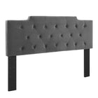 Modway - Juliet Touffe Performance Velvet Tête de lit complète/Queen, Charbon de bois-Glam Deco Full/Tête de lit Queen