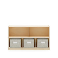 Guidecraft - Meuble de rangement « EdQ Essentials » à 2 étagères et 5 compartiments, d’une hauteur de 61 cm - Fini bois naturel-Fabriqué en bois durable certifié Greenguard Gold