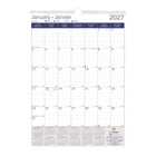 Blueline - 2027 Calendrier mural mensuel DuraGlobe - 12 po x 17 po - bilingue-12 mois, de janvier à décembre