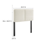 Modway - Lindee Tissu Boucle Tête de lit jumelée, Crème-7