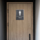 Futech - Panneau de toilette homme avec braille - Gris - Paquet de 2-Application adhésive incluse pour le montage