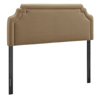 Modway - Magnolia Taille Velvet Performance Résistant aux Taches Tête de lit Queen size - Taupe-Rembourrage en cuir végane