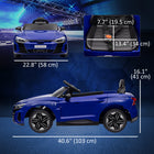 Aosom - Voiture électrique pour enfants 12v 3,1 mph avec télécommande - bleu marine-Mécanisme de démarrage progressif pour la protection des enfants 