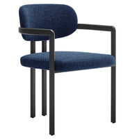 Modway - Elio Tonneau Tissu et métal Chaise à manger - Marine noire-Chaise à manger moderne en tonneau