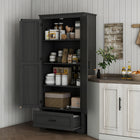 HOMCOM - Armoire de rangement de cuisine haute 69 po avec étagères réglables - noir-Deux étagères réglables permettent une organisation personnalisée 