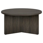 Hudson&Canal - Table basse ronde Anders de 81 cm de largeur, , brun aulne-La table est fabriquée à partir de matériaux MDF de haute qualité et durables