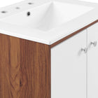 Modway - Transmit 24" Vanette de salle de bain - Blanc noyer-Pattes en bois écartées