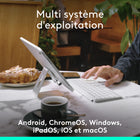 Logitech - Keys-To-Go 2, clavier Bluetooth portable pour tablette avec coque intégrée - Blanc-Associez jusqu’à trois dispositifs: saisissez du texte sur trois dispositifs différents à partir d’un seul petit clavier et passez de l'un à l'autre d'un simple appui sur une touche
