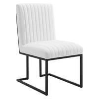 Modway - Indulge Chenal Touffé Tissu Chaise à manger - Blanc-Chaise à manger à touffes Channel