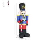 HOMCOM - Soldat Casse-Noisette gonflable colouré de 8ft avec sceptre LED extérieur - Rouge - Bleu-Gonflage automatique après la mise sous tension vous permet d'utiliser facilement 