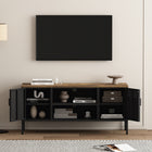 Manhattan Comfort - Meuble TV moderne Landen 47,3 po - Noir-Comprend 2 orifices pour la gestion des câbles multimédias