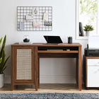Modway - Soma 47" Bureau - Noyer-Tissage naturel en rotin