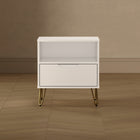Manhattan Comfort - Table de chevet Avira 20" style mid-century moderne à 1 tiroir - Blanc-Assemblage à domicile requis Tout le matériel inclus