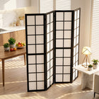 HOMCOM - séparateur de pièce autoportant à 4 panneaux pour chambre - noir-Dimensions totales : 63 po l x 66,9 po H x 0,7 po P (160 x 170 x 1,7 cm)  
