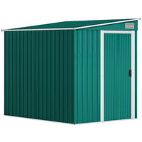 Outsunny - Abri de rangement extérieur adossé 5 pi x 7 pi avec kit de fondation-Fonctionne comme abri à vélos en métal, abri à outils, abri pour générateur ou espace de rangement pour tondeuse à gazon
