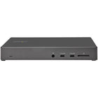 Startech - Station d'accueil USB Type-C pour triple moniteur 4K 100 W - Noir/Gris sidéral-PRÊT AU DÉPLOIEMENT : station d'accueil USB Type-C universelle multi-écrans sans configuration de pilote, dotée de 2 emplacements K de verrouillage de sécurité, d'un bouton marche/arrêt, d'un câble hôte USB-C de 3,3 pieds (1 m) , Prise en charge de Windows/Chrome OS