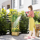 Outsunny - jardin surélevé avec treillis pour plantes grimpantes - 16 po L x 16 po l x 57 po H - naturel-Deux treillis sur les côtés pour aider à enrouler vos plantes grimpantes
