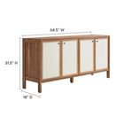 Modway - Capri Grains de bois de 65" Armoire de rangement de buffet - Noyer-Construction en MDF et panneau de particules