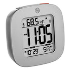 Marathon - Réveil compact Cl030058gg avec température et date, 3 x 3 x 1 po, gris graphite-Plastique gris graphite