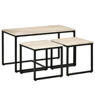 HOMCOM - Table basse gigogne pour salon - bois naturel - Paquet de 3-Les patins en plastique au bas des pieds protègent votre sol des rayures