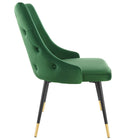 Modway - Adorn Performance Velvet Fauteuil d’appoint de salle à manger Ensemble de 2 - Émeraude-Jambes noires effilées