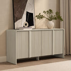 Manhattan Comfort - Novara 60" Buffet contemporain à 4 portes - Chêne blanchi-Mécanisme de porte à poussée pour une conception épurée et sans poignée