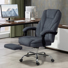 Vinsetto - Fauteuil de bureau massant inclinable à hauteur réglable et repose-pieds - gris foncé-Utilisation du massage avec une télécommande filaire, et avec la pochette latérale pour le rangement 