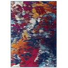 Modway - Entourage Feuillage Moderne Abstrait contemporain Tapis de 5 pi l x 8 pi L - Bleu Orange Jaune Rouge-Tapis abstrait moderne contemporain