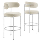Modway - Albie Tissu Tabourets de bar Ensemble de 2 - Argent beige-Tabourets de bar modernes - Ensemble de 2