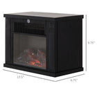 HOMCOM - Foyer électrique portatif sur pied 14 po, 1000 W, noir-La luminosité de l'effet de flamme de feu LED est différente selon le réglage de la chaleur 