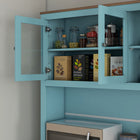 HOMCOM - Armoire de rangement 71 po avec espace pour micro-ondes et vaisselier - bleu-Les surfaces en mélamine et peintes sont faciles à nettoyer et à entretenir 