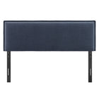 Modway - Camille Mélange de lin rembourré Tête de lit King Size - Denim-Bordure rebordée